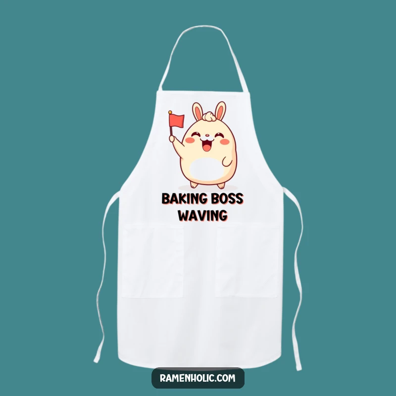Funny Bao Bun Apron: Waving Character Design, Kitchen Humor, Perfect Funny Gift for Cooks