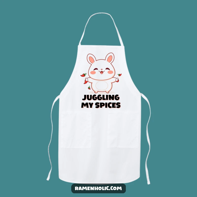 Funny Bao Bun Juggling Chili Apron - Playful Kitchen Wear for Spice Lovers