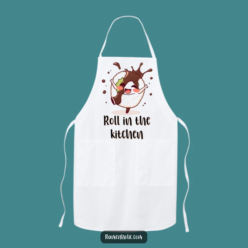 Funny Sushi Cartwheel Apron - Cook with Flair in This Hilarious Cartoon Gear