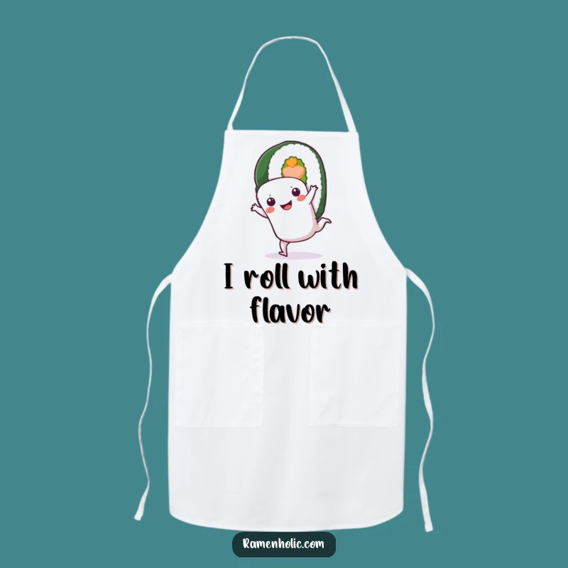 Funny Sushi Roll Cartwheel Apron: Cook with Comic Flair