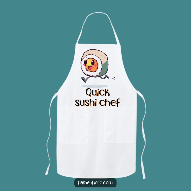 Funny Kawaii Sushi Sprint Apron: Determined Chef Wear, Practical Funny Gift