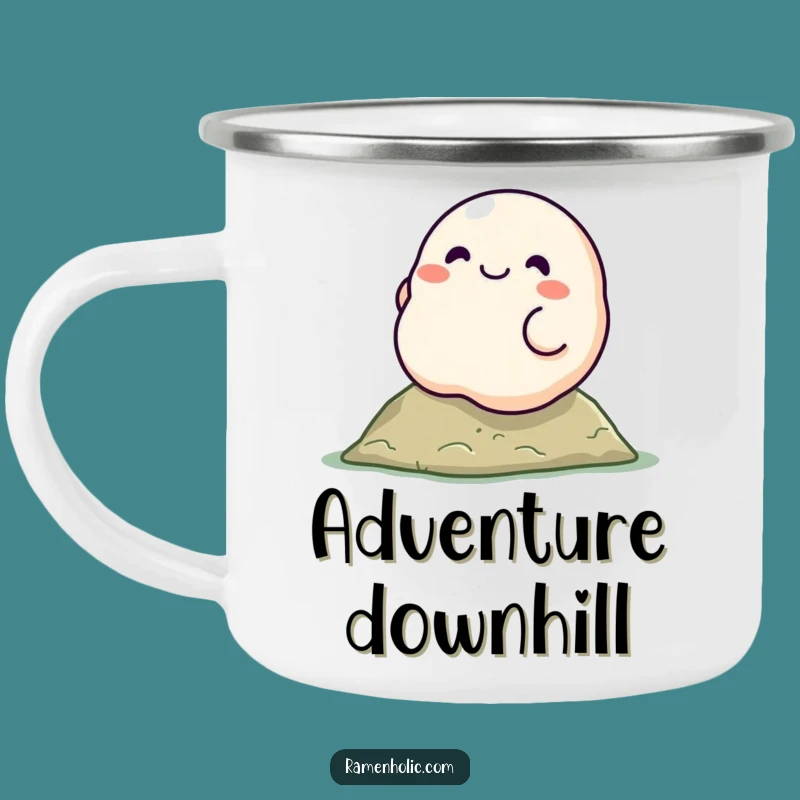 Durable Funny Dumpling Camping Mug: Rolling Character Design, Outdoor Humor, Great Funny Gift
