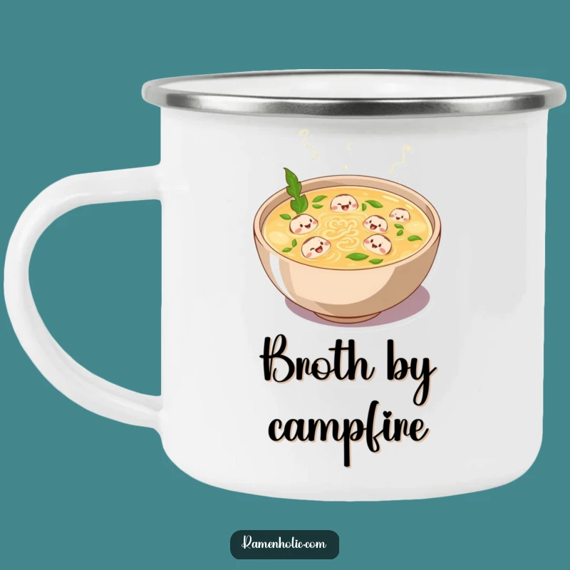 Funny Broth Laughs Camping Mug - Durable Cartoon Mug for Cozy Adventures