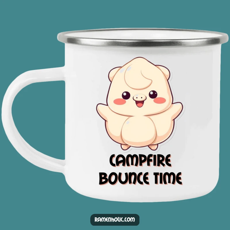 Funny Bouncing Dumpling Camping Mug: Cheerful Outdoor Companion, Fun Gift