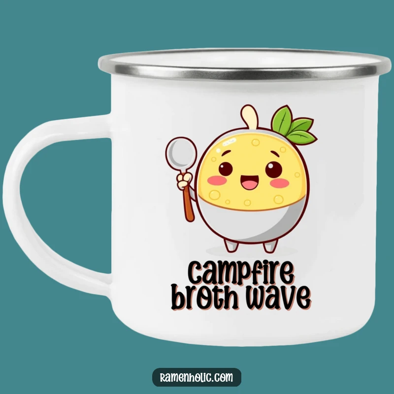 Funny Cheerful Broth Camping Mug - Warm Drinks for Your Adventures