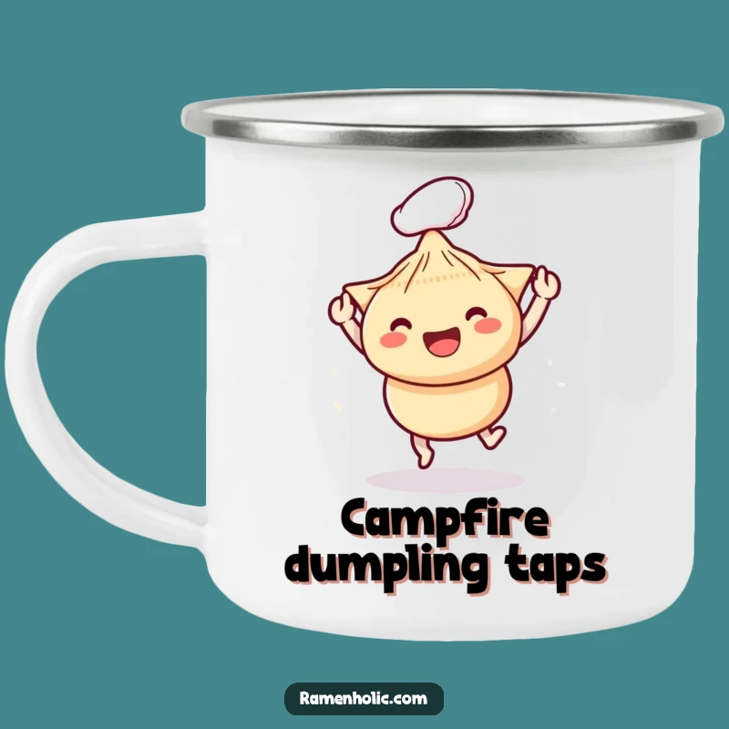 Funny Chopsticks Dumpling Camping Mug: Playful Pair's Hilarious Outdoor Drinkware