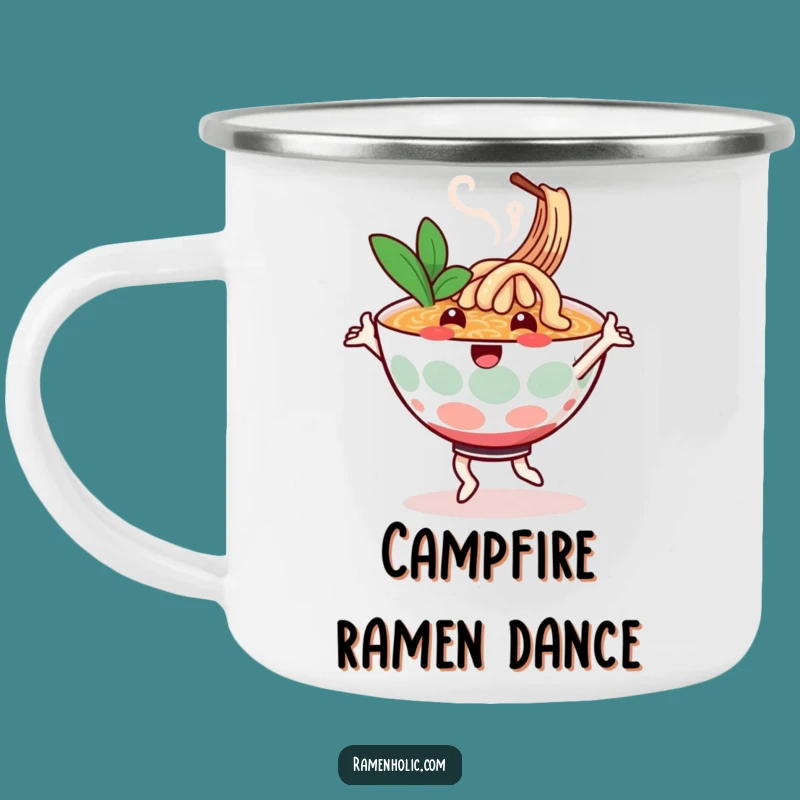Funny Ramen Dance Camping Mug: Noodle Bowl, Outdoor Comfort Gift