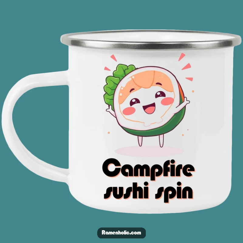 Funny Sashimi Spin Camping Mug - Durable Fish Slice Cup, Perfect Funny Gift!