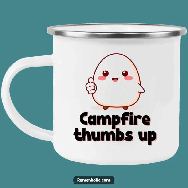Funny Onigiri Camping Mug: Positive Outdoor Companion, Fun Gift