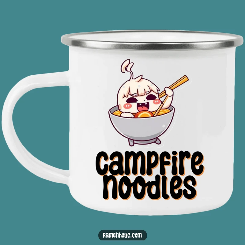 Durable Funny Chopstick Ramen Camping Mug - Outdoor Foodie Gift