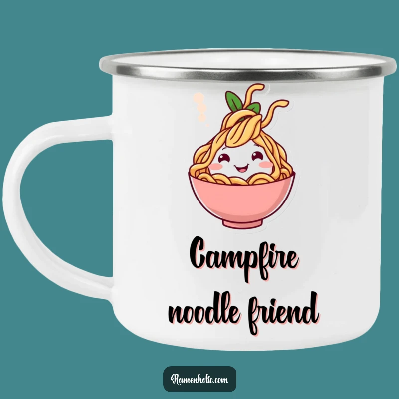 Funny Cheerful Noodle Steam Camping Mug - Durable & Joyful Outdoor Drinkware