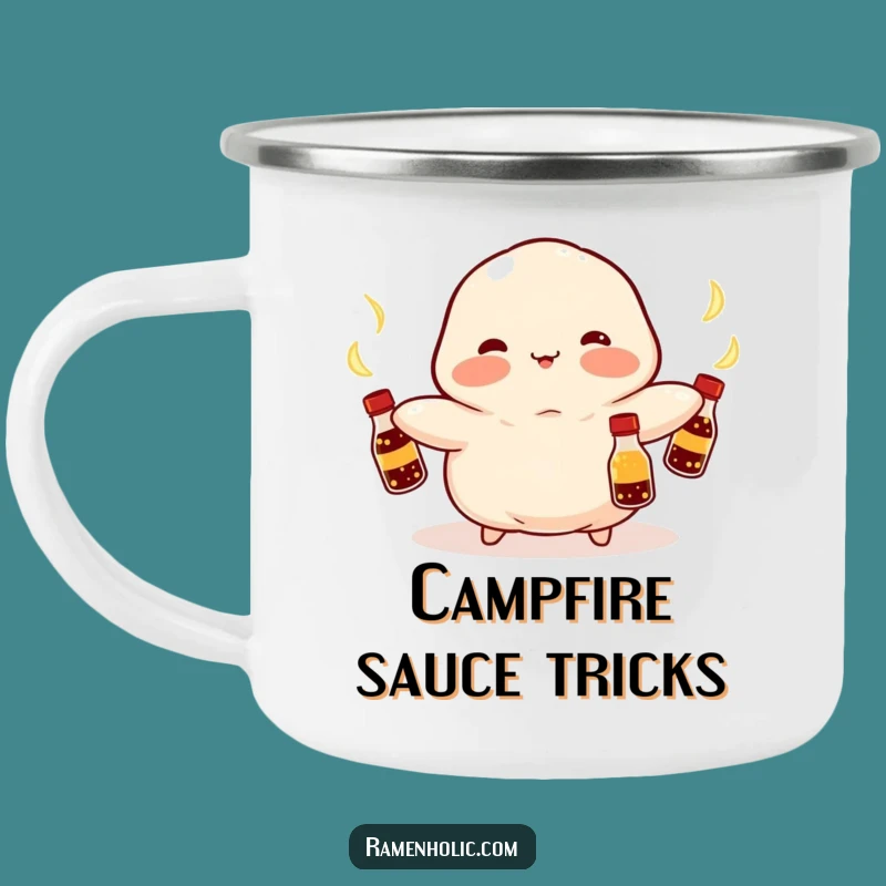Funny Kawaii Dumpling Juggling Camping Mug: Outdoor Fun, Camp Funny Gift