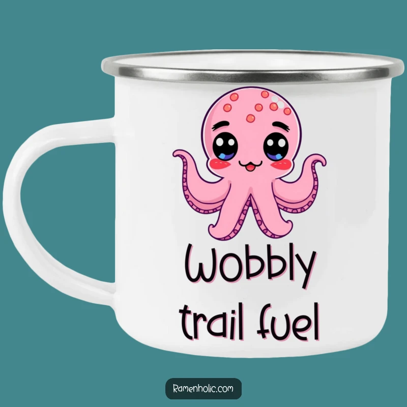 Funny Kawaii Octopus Wiener Camping Mug: Wobble Adventure Gift