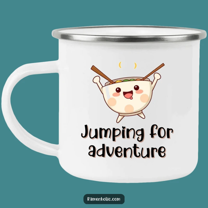 Funny Kawaii Ramen Camping Mug: Joyful Outdoor Sips, Perfect Camp Funny Gift