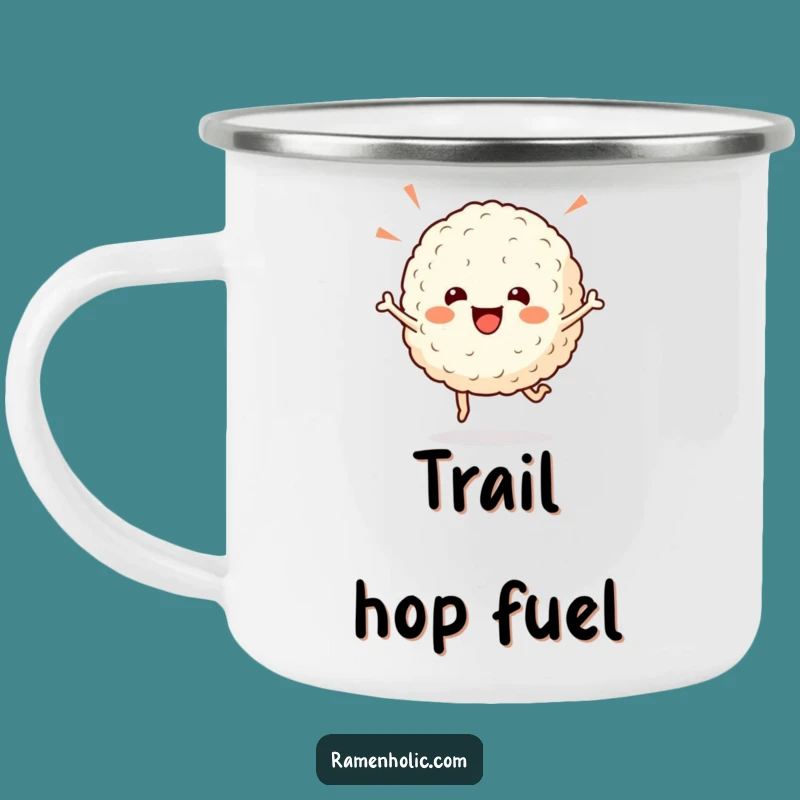 Funny Rice Ball Camping Mug: Celebratory Hop for Outdoor Fun, Gift