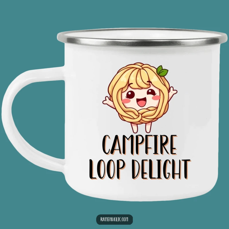 Funny Soba Noodle Camping Mug: Adventure with Noodle Loops