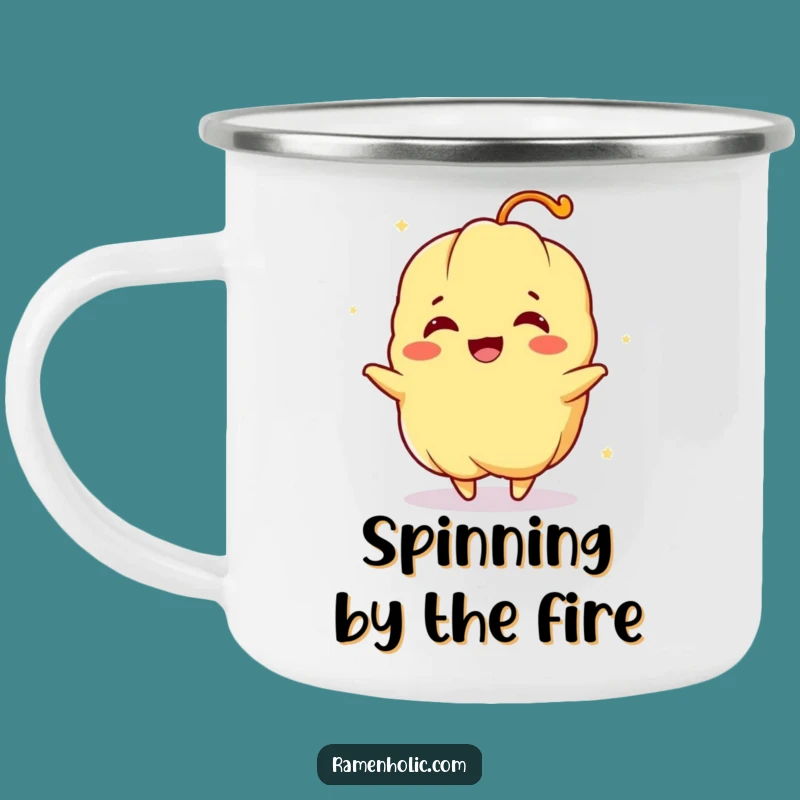 Funny Spinning Tempura Camping Mug: Outdoor Joy, Energetic Gift