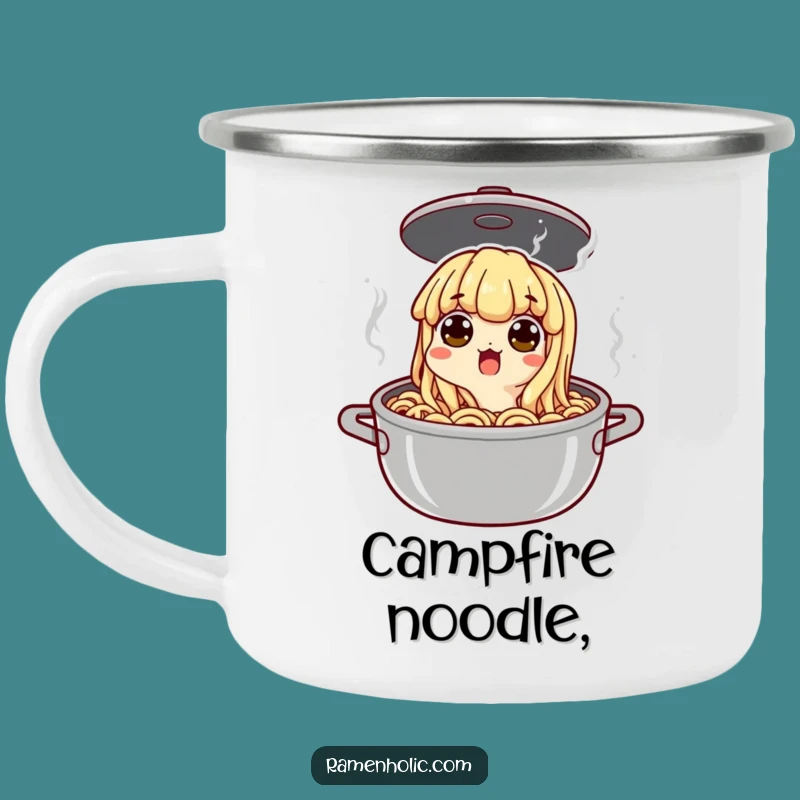 Funny Surprised Noodle Pot Camping Mug - Durable & Hilarious Camp Drinkware