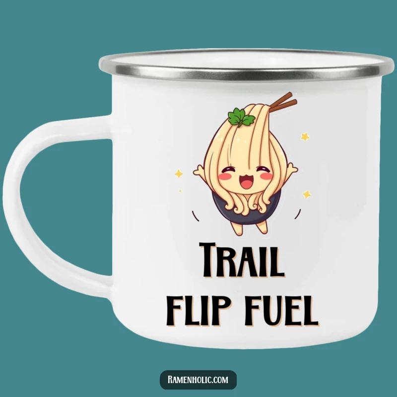 Funny Udon Flip Camping Mug - Durable Noodle Flip Cup, Perfect Funny Gift!