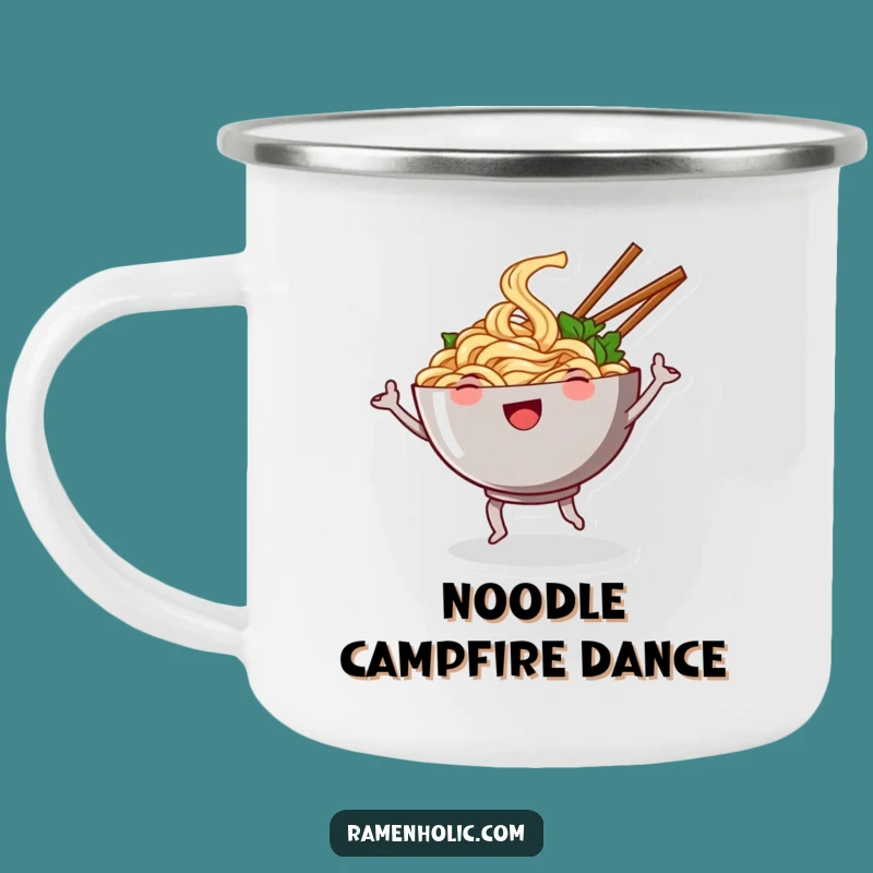 Funny Noodle Dance Camping Mug - Durable Cartoon Mug for Your Adventures