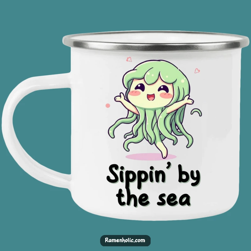 Funny Seaweed Dance Camping Mug: Aquatic Adventure Cup with Energetic Character Gift!