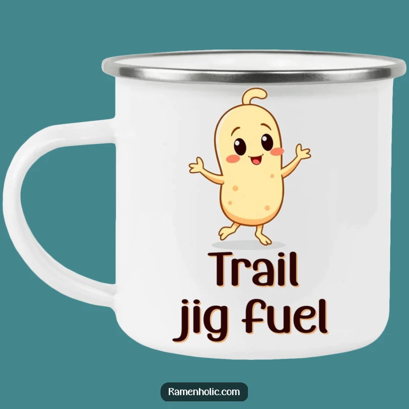 Funny Sesame Seed Jig Camping Mug: Adventure Fuel with a Dancing Character - Perfect Gift!