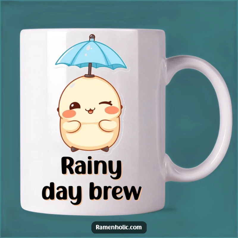 Funny Cheeky Dumpling Wink Mug: Playful Umbrella Topper Gift