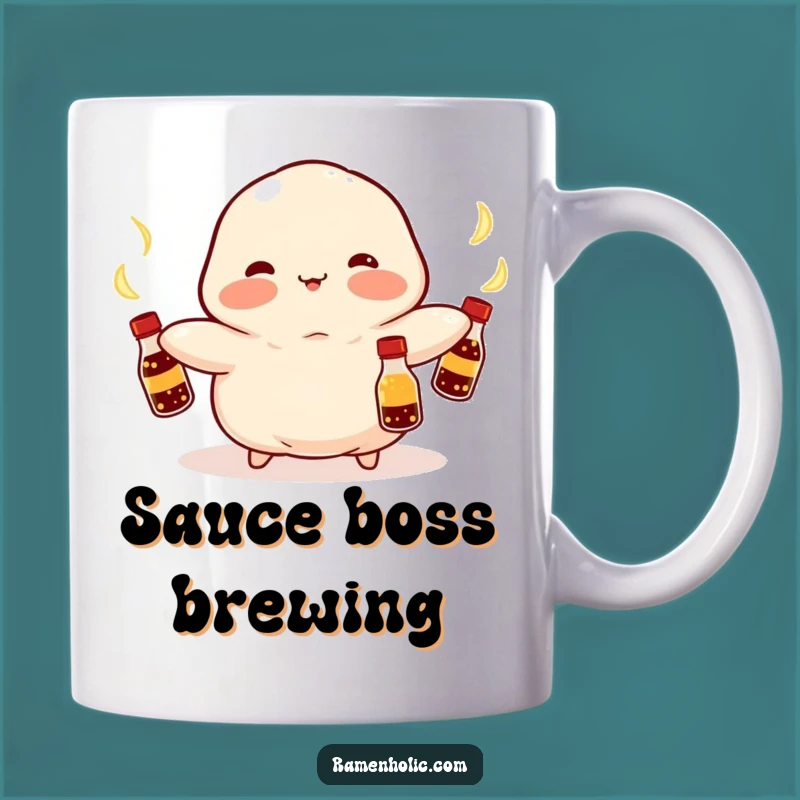 Funny Kawaii Dumpling Juggling Mug: Glowing Soy Sauce Fun, Perfect Funny Gift
