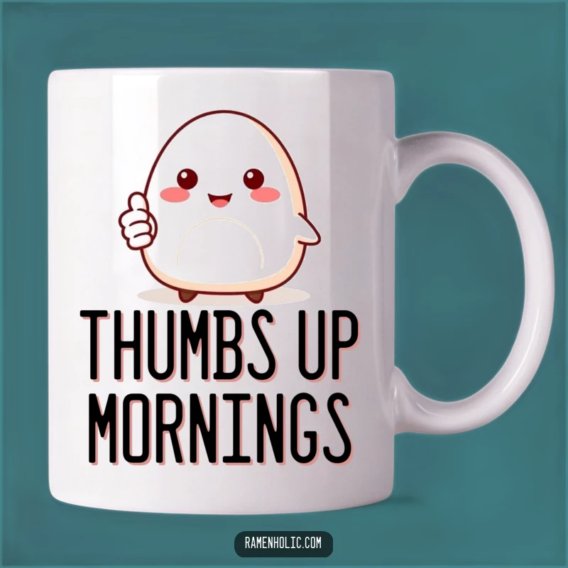 Funny Onigiri Mug: Smiling Cartoon Gift for Positive Vibes, Perfect Present