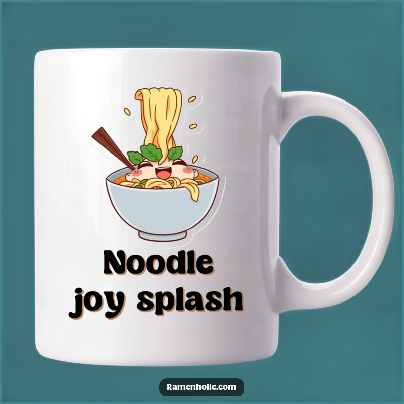 Funny Ramen Bowl Mug - Noodle Splash Design, Perfect Funny Gift for Foodies!