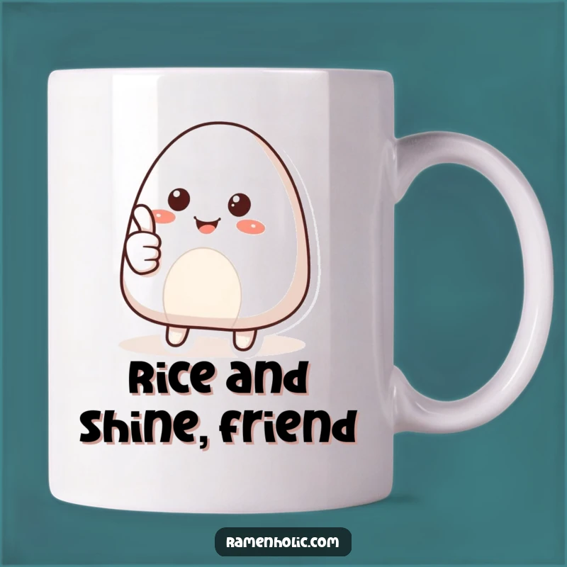 Funny Smiling Onigiri Thumbs Up Mug: Hilarious Foodie Gift