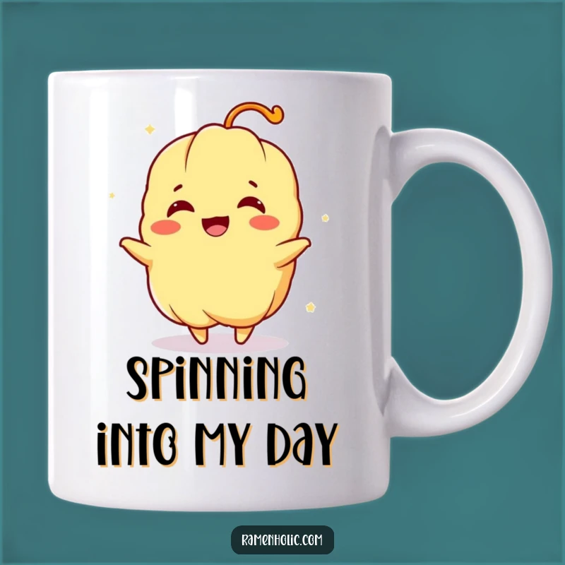 Funny Spinning Tempura Mug: Joyful Cartoon Foodie Gift for Fun Lovers
