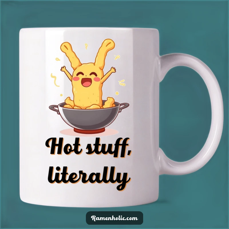 Funny Surprised Tempura Wok Leap Mug: Hilarious Seafood Gift for Food Lovers