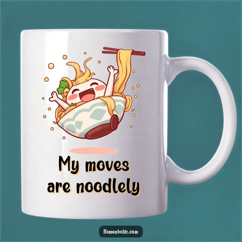 Funny Ramen Bowl Somersault Mug: Hilarious Dancing Noodle Gift for Foodies