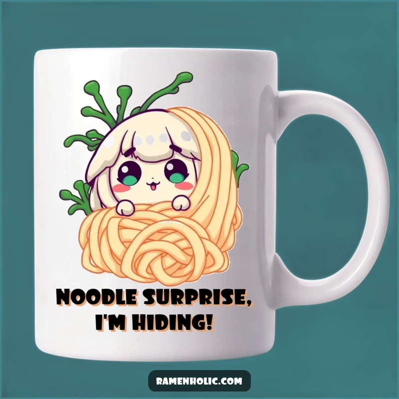 Funny Surprised Seaweed Noodle Mug - Hilarious Foodie Gift for Laugh Lovers