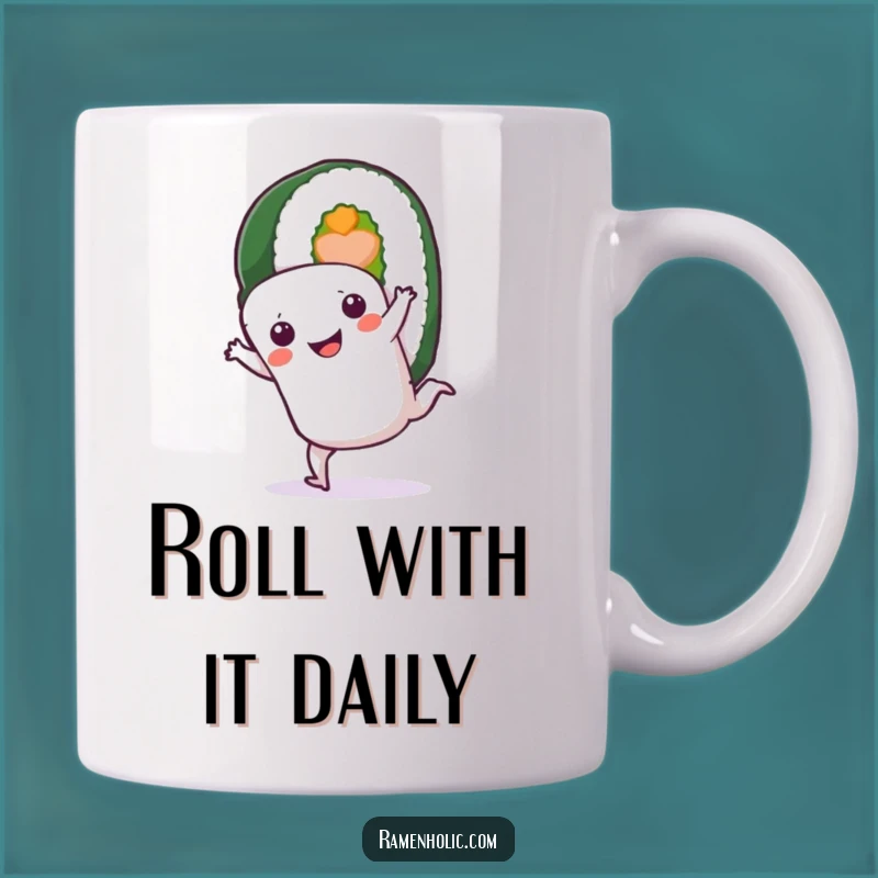 Funny Sushi Roll Cartwheel Mug: A Hilarious Foodie Gift for Sushi Lovers