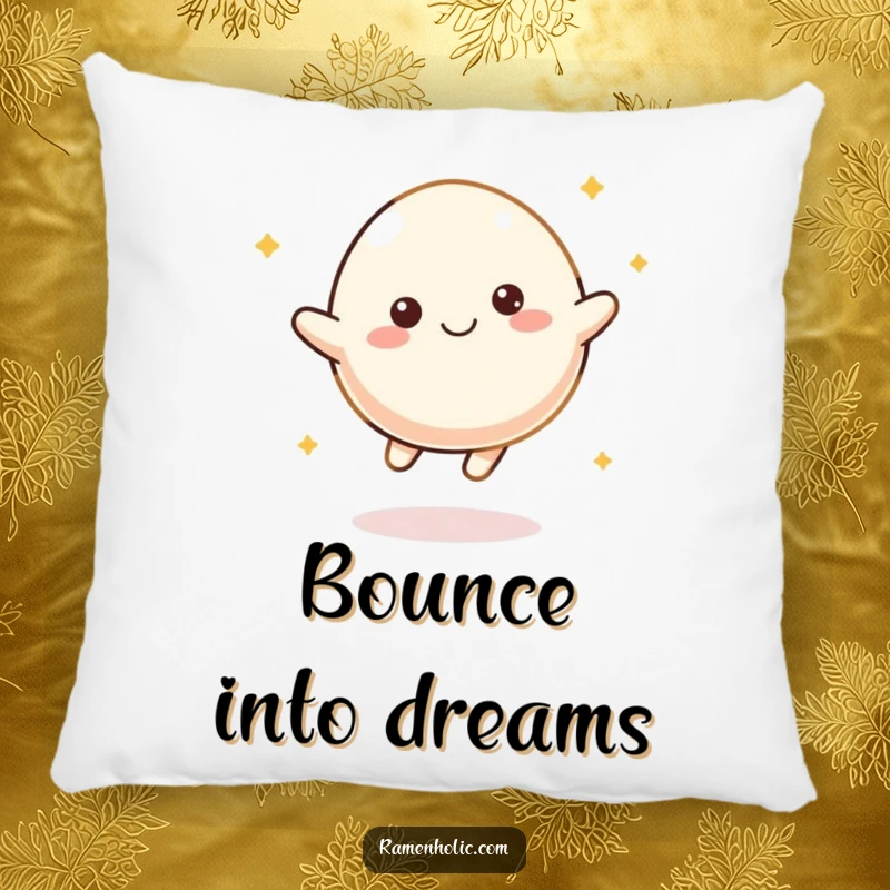 Funny Mochi Bounce Pillow featuring a cute mochi character joyfully bouncing, perfect for adding softness and humor.