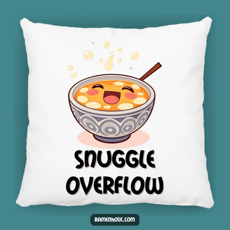 Cozy Funny Miso Soup Pillow: Soft, Hilarious Laughing Bowl Decor