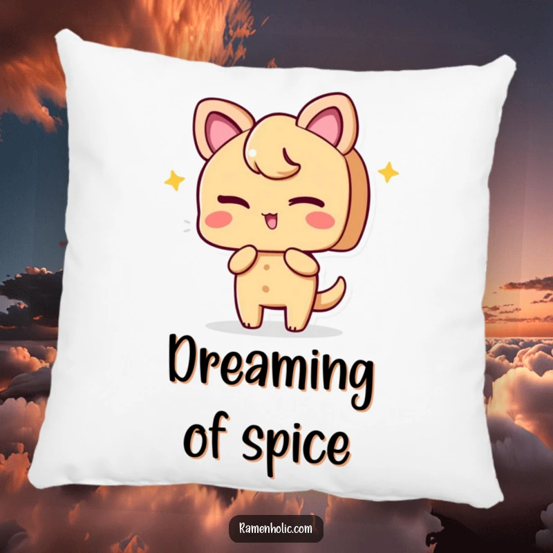 Funny pillow featuring a playful ginger slice character winking, offering comfort and a cheerful, zesty accent.