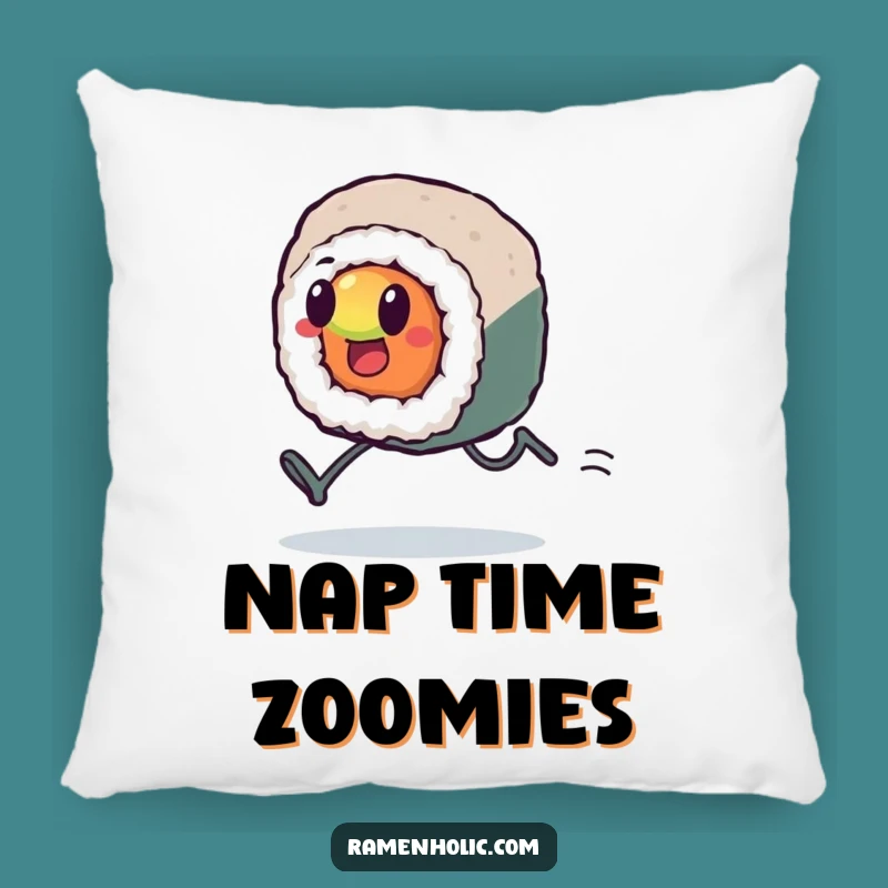 Funny Kawaii Sushi Sprint Pillow: Cozy Motivation, Adorable Funny Gift