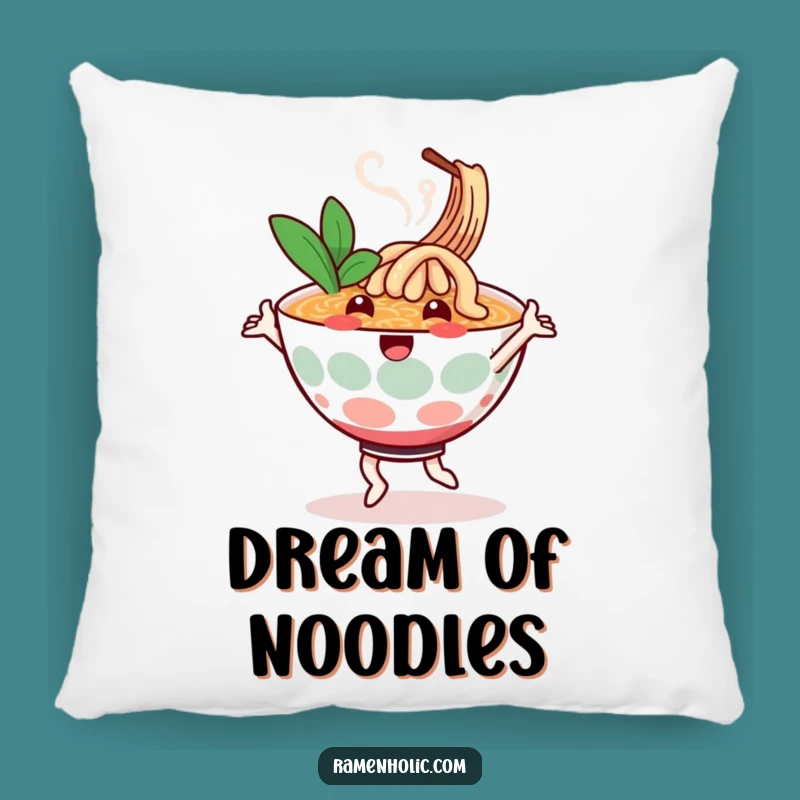 Funny Ramen Dance Pillow: Soft Noodle Bowl, Cozy Humor Accent