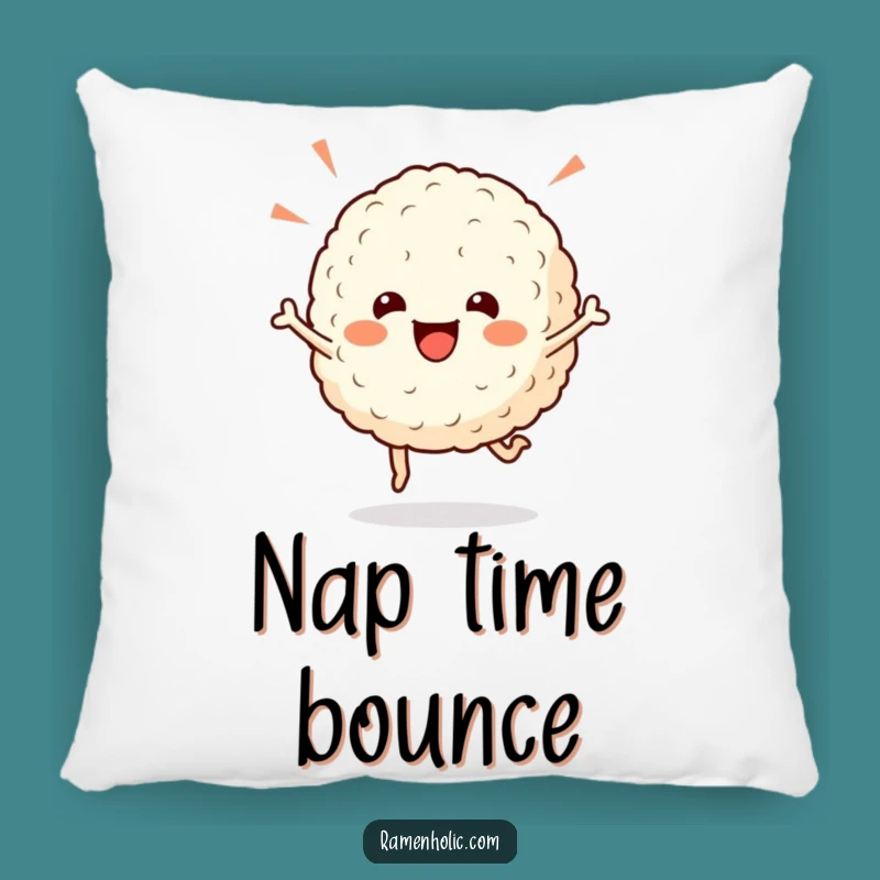 Funny Rice Ball Pillow: Celebratory Hop Comfort, Cozy & Humorous Accent