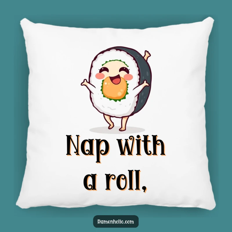 Funny Sushi Roll Cartwheel Pillow - Cozy & Comical Comfort for Food Lovers