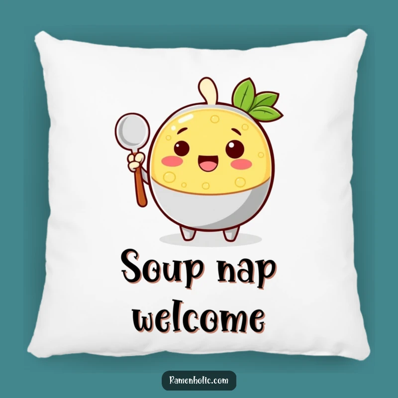 Funny Cheerful Broth Pillow - Cozy Comfort with a Warm Hug
