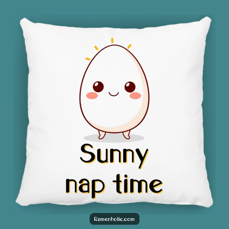 Funny Egg Smile Pillow: Cozy Comfort with Sunny Side Up Character Accent Gift!