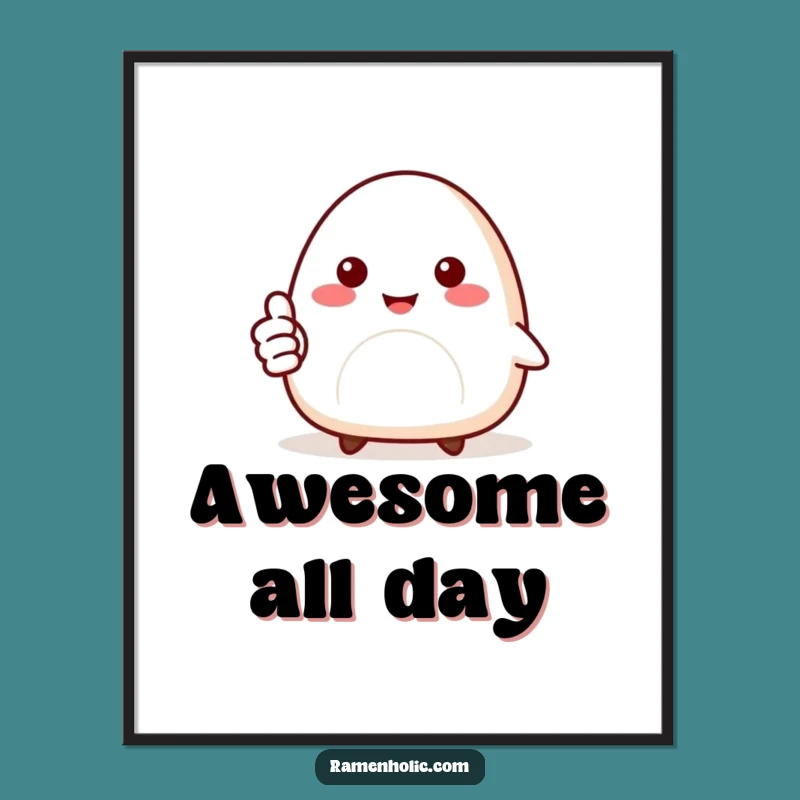 Funny Onigiri Digital Art: Instant Positivity Download, Cheerful Gift
