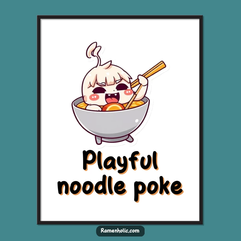 Funny Chopstick Ramen Digital Art - Instant Foodie Download Gift