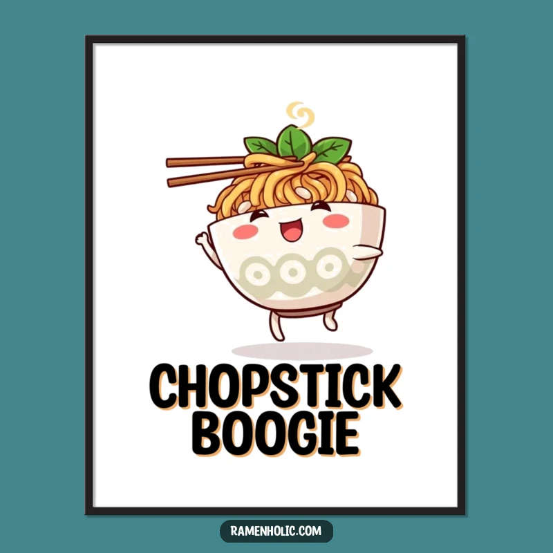Funny Ramen Digital Art: Dancing Character Print, Instant Hilarious Wall Decor, Unique Idea