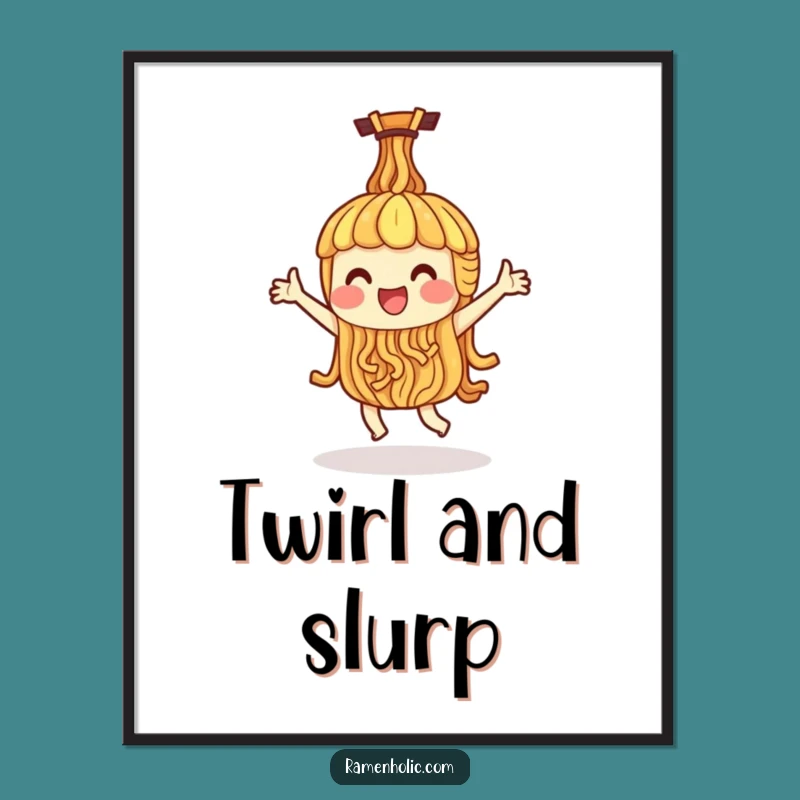 Funny Ramen Noodle Dance Digital Art - Instant Whimsical Decor