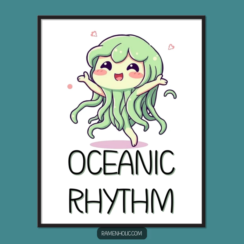 Funny Seaweed Dance Digital Art: Instant Aquatic Joy Download with Character Gift!